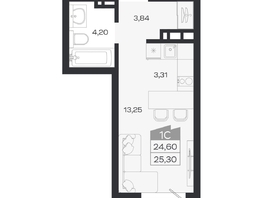 Продается Студия ЖК Ясный берег, дом 20, 25.3  м&sup2;, 4972000 рублей