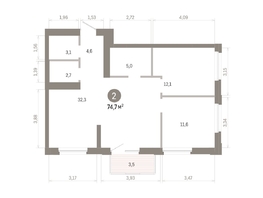 Продается 2-комнатная квартира ЖК Город на озере, 74.73  м&sup2;, 14420000 рублей