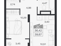 Продается 2-комнатная квартира ЖК Ясный берег, дом 19, бс 2-5, 40.11  м&sup2;, 8094000 рублей
