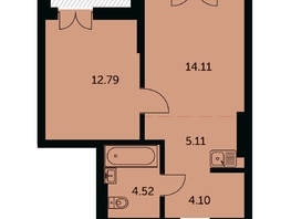 Продается 2-комнатная квартира ЖК Академия, дом 3, 41.6  м&sup2;, 9360000 рублей