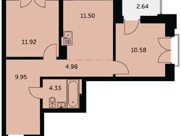 Продается 2-комнатная квартира ЖК Академия, дом 3, 54.58  м&sup2;, 11130000 рублей