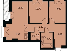 Продается 3-комнатная квартира ЖК Академия, дом 3, 59.52  м&sup2;, 12000000 рублей