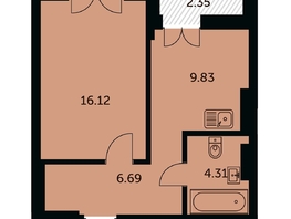 Продается 1-комнатная квартира ЖК Академия, дом 3, 38.1  м&sup2;, 8950000 рублей