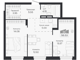 Продается 3-комнатная квартира ЖК Базилик, дом 3, 58.53  м&sup2;, 8800000 рублей
