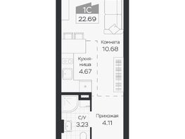 Продается Студия ЖК Базилик, дом 3, 22.69  м&sup2;, 4517000 рублей