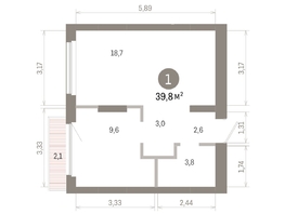 Продается 1-комнатная квартира ЖК Лебедевский квартал, д 1, 39.8  м&sup2;, 6700000 рублей