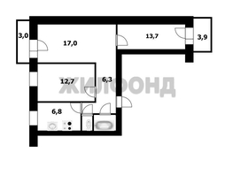 Продается 3-комнатная квартира Кропоткина ул, 56.5  м&sup2;, 6750000 рублей