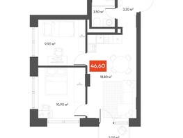 Продается 1-комнатная квартира  Квартал ЩА, 46.6  м&sup2;, 9990000 рублей