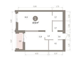 Продается 1-комнатная квартира ЖК Европейский берег, дом 32, 47.57  м&sup2;, 10100000 рублей