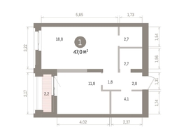 Продается 1-комнатная квартира ЖК Европейский берег, дом 32, 46.95  м&sup2;, 9870000 рублей