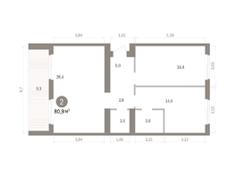 Продается 2-комнатная квартира ЖК Пшеница, дом 5.2, 80.92  м&sup2;, 11710000 рублей