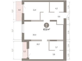 Продается 2-комнатная квартира ЖК Европейский берег, дом 46, 67.02  м&sup2;, 10600000 рублей