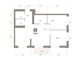Продается 2-комнатная квартира ЖК Город на озере, 74.77  м&sup2;, 17560000 рублей