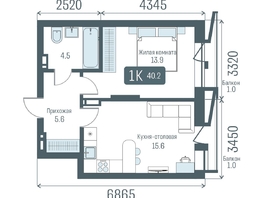Продается 1-комнатная квартира  Кварталы Немировича, 2 очередь, 40.2  м&sup2;, 7870000 рублей