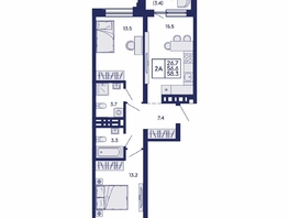 Продается 2-комнатная квартира ЖК Сила леса, корп 1, 58.3  м&sup2;, 8200000 рублей