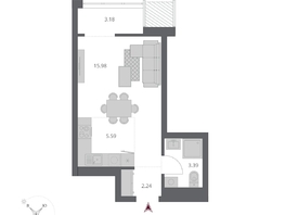 Продается Студия ЖК Беринг, дом 3, 30.38  м&sup2;, 6170000 рублей