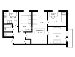 Продается 4-комнатная квартира К.Маркса ул, 62.4  м&sup2;, 5000000 рублей