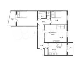 Продается 3-комнатная квартира Забалуева ул, 73.2  м&sup2;, 7650000 рублей