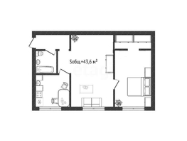 Продается 2-комнатная квартира Дмитрия Донского ул, 43.6  м&sup2;, 4790000 рублей