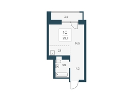 Продается Студия ЖК Расцветай на Кропоткина, дом 1, 29.1  м&sup2;, 6075000 рублей
