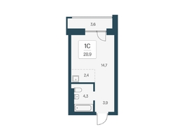 Продается Студия ЖК Расцветай на Кропоткина, дом 1, 28.9  м&sup2;, 6350000 рублей