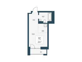 Продается Студия ЖК Расцветай на Кропоткина, дом 1, 28.7  м&sup2;, 6650000 рублей