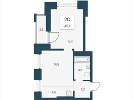 Продается 2-комнатная квартира ЖК Расцветай на Кропоткина, дом 2, 45.1  м&sup2;, 8700000 рублей