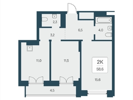 Продается 2-комнатная квартира ЖК Расцветай на Кропоткина, дом 2, 58.6  м&sup2;, 10050000 рублей
