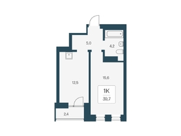 Продается 1-комнатная квартира ЖК Расцветай на Кропоткина, дом 1, 39.7  м&sup2;, 8700000 рублей