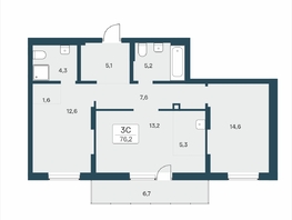Продается 3-комнатная квартира ЖК Расцветай на Учительской, 76.2  м&sup2;, 10700000 рублей