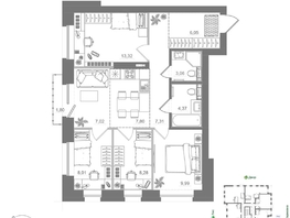 Продается 4-комнатная квартира ЖК Спектр, дом 10, 76.62  м&sup2;, 13560000 рублей