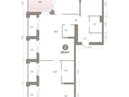 Продается 3-комнатная квартира ЖК Город на озере, 130.39  м&sup2;, 28120000 рублей