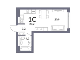 Продается Студия ЖК Горская Лагуна, 28.2  м&sup2;, 7203000 рублей