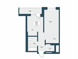 Продается 2-комнатная квартира ЖК Расцветай на Учительской, 47.2  м&sup2;, 7050000 рублей