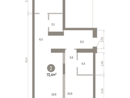 Продается 2-комнатная квартира ЖК Европейский берег, дом 46, 72.35  м&sup2;, 12430000 рублей