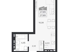 Продается Студия ЖК Ясный берег, дом 20, 27.85  м&sup2;, 5529000 рублей