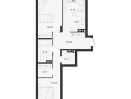 Продается 3-комнатная квартира ЖК Ясный берег, дом 19, бс 2-5, 71.93  м&sup2;, 12203000 рублей