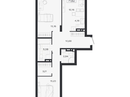 Продается 3-комнатная квартира ЖК Ясный берег, дом 19, бс 2-5, 71.82  м&sup2;, 12156000 рублей