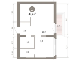 Продается 1-комнатная квартира ЖК Европейский берег, дом 32, 43.38  м&sup2;, 8570000 рублей