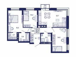 Продается 3-комнатная квартира ЖК Сила леса, корп 1, 79.3  м&sup2;, 11850000 рублей