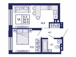 Продается 1-комнатная квартира ЖК Сила леса, корп 2, 36  м&sup2;, 6700000 рублей