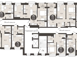 Продается 3-комнатная квартира ЖК Флагман Холл, 75.15  м&sup2;, 11353200 рублей