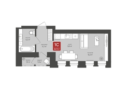 Продается Студия ЖК Промышленная 7, 26.75  м&sup2;, 5872850 рублей