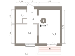 Продается 1-комнатная квартира ЖК Европейский берег, дом 32, 35.5  м&sup2;, 7760000 рублей