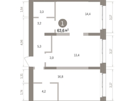 Продается 1-комнатная квартира ЖК Европейский берег, дом 32, 63.58  м&sup2;, 12800000 рублей