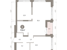 Продается 2-комнатная квартира ЖК Европейский берег, дом 32, 77.92  м&sup2;, 13730000 рублей
