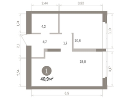 Продается 1-комнатная квартира ЖК Европейский берег, дом 32, 40.94  м&sup2;, 8690000 рублей