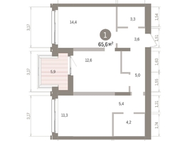 Продается 1-комнатная квартира ЖК Европейский берег, дом 32, 65.63  м&sup2;, 11790000 рублей