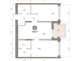 Продается 2-комнатная квартира ЖК Европейский берег, дом 32, 73.99  м&sup2;, 12490000 рублей