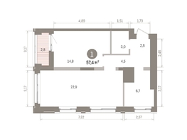 Продается 1-комнатная квартира ЖК Европейский берег, дом 32, 57.41  м&sup2;, 11770000 рублей